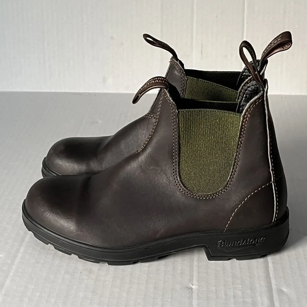 Blundstone Original Series 519 Chelsea Ankle Boots Stout Brown/Olive M 7.5 W 8.5